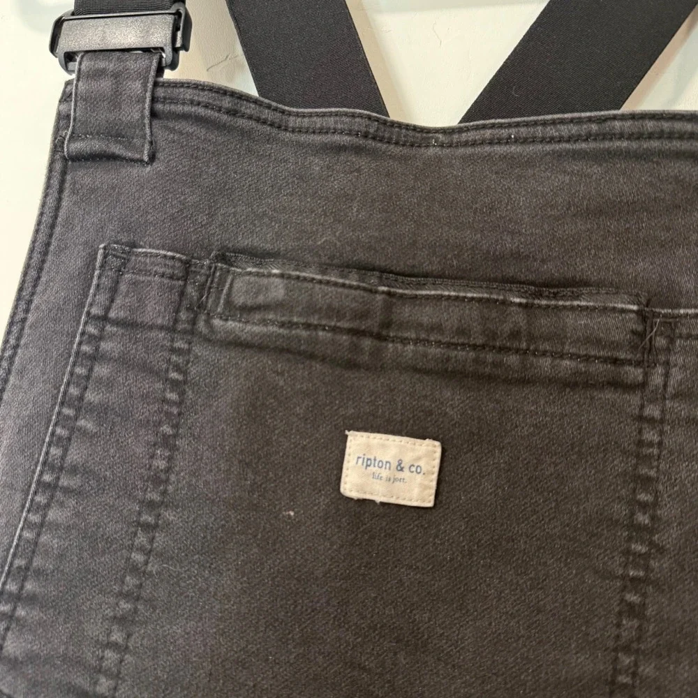Ripton & Co Womens Performance Denim Overalls M Black Excellent Stretch